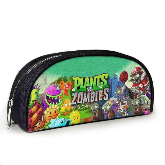 Пенал шкільний з принтом Рослини проти зомбі 23х10х8 см з принтом для хлопчика (3868)
