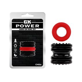 Набор эрекционных колец Chisa GK Power Hard-On Ring Set, черное/красное Sex Aura
