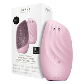 Очищувальна щітка для обличчя GESKE Sonic Thermo Facial Brush&Face-Lifter 8в1 white, Рожевий