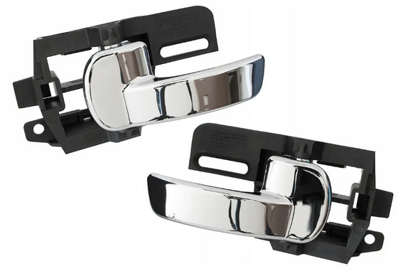 Nissan Qashqai (от 2007-) левая + правая передние ручки внутренние хромированные (комплект 2 шт) Ниссан Кашкай