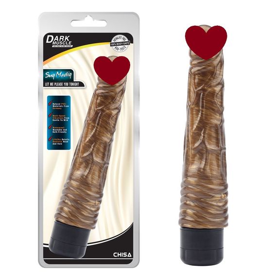 Вібратор Chisa Dark Muscle з хвилястою структурою біля основи для стимуляції клітора sexstyle