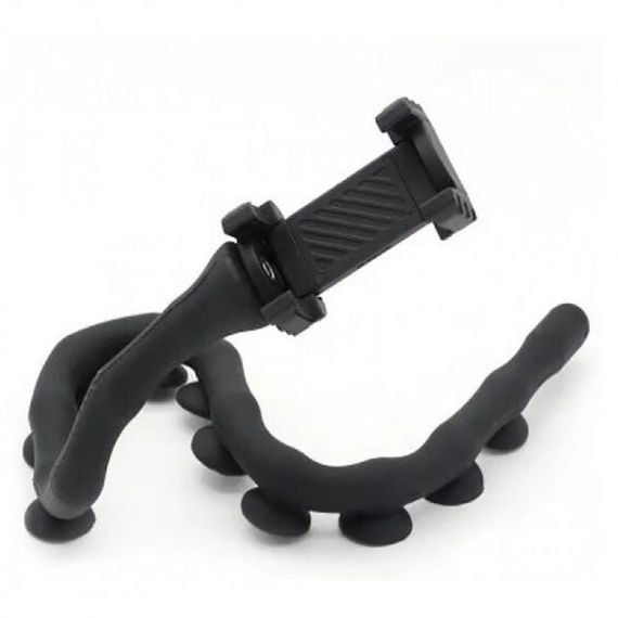 Гнучкий тримач для телефону з універсальними присосками Cute Worm Lazy Holder. Колір: чорний CJ-82 | Зображення 3