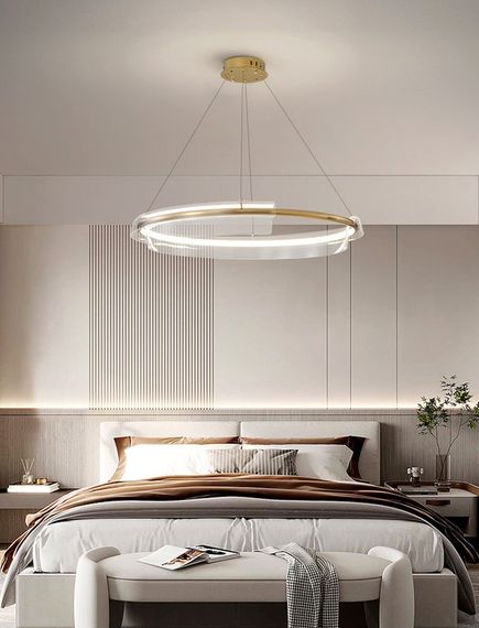 Люстра світлодіодна підвісна LED світильник для квартири на стелю лед 26894 Латунь 30-150х80х80 см. | Зображення 6