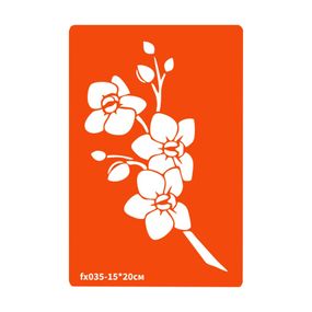 Трафарет для био-тату Орхидея fx035-15*20см, размер 15х20см