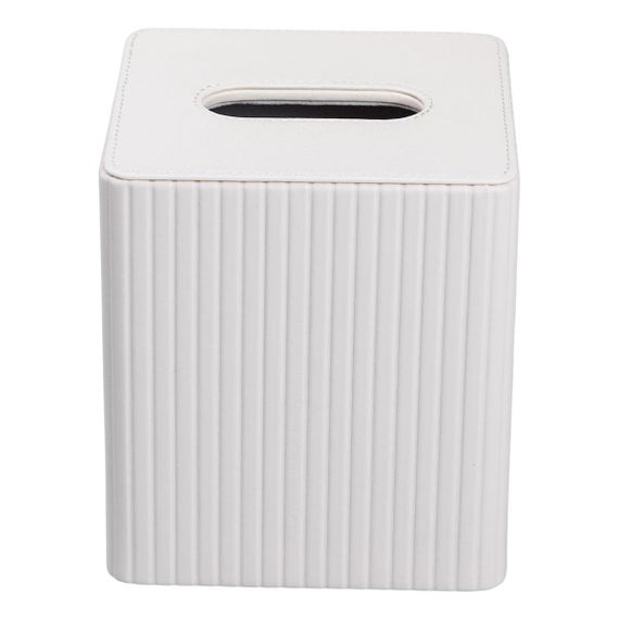 Салфетница из эко кожи настольная 13х13х14.5 см органайзер для салфеток Бежевый HP-3-201BE | Зображення 1