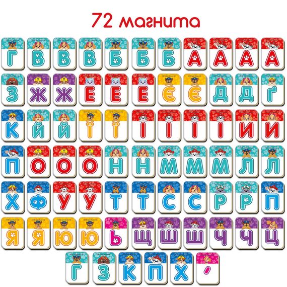 Дитячий набір магнітів Щенячий патруль "Абетка" Magdum ML4034-12 | Зображення 5