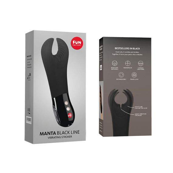 Вібратор для пеніса Fun Factory MANTA black, підходить для парних ігор Sex Aura | Зображення 5