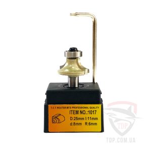 Фреза для дерева ГЛОБУС 1017 R6 D25 h11 d8 кромкова калевкова