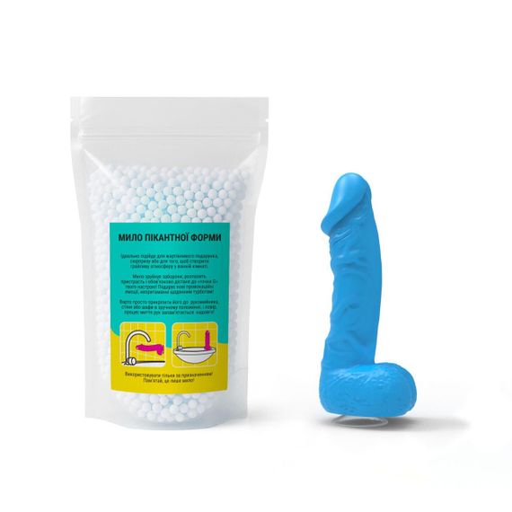 Крафтове мило-член із присоскою Чистий Кайф MEDIUM Blue, натуральне sexstyle | Зображення 3