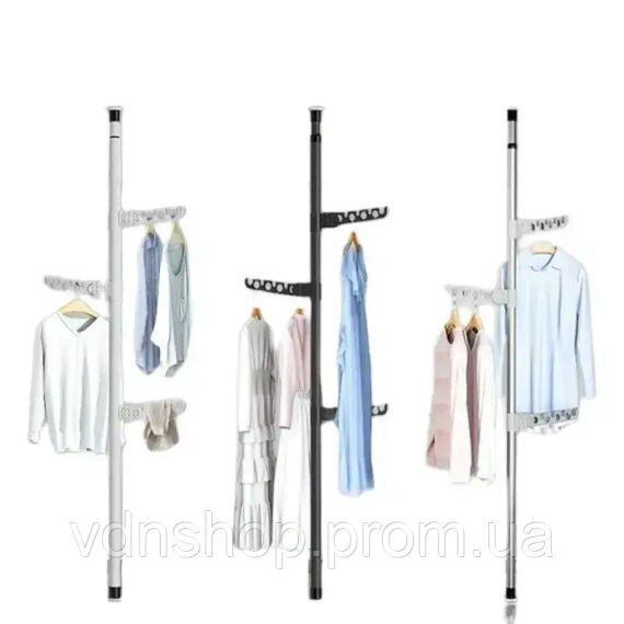 Вішалка від підлоги до стелі Hanger floor to ceiling для одягу, сушарка окремостояща телескопічна | Зображення 3