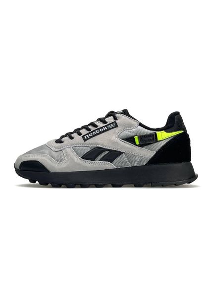 Чоловічі кросівки Re-ebok Classic Leather New Grey Black Lime 44 28 | Зображення 2
