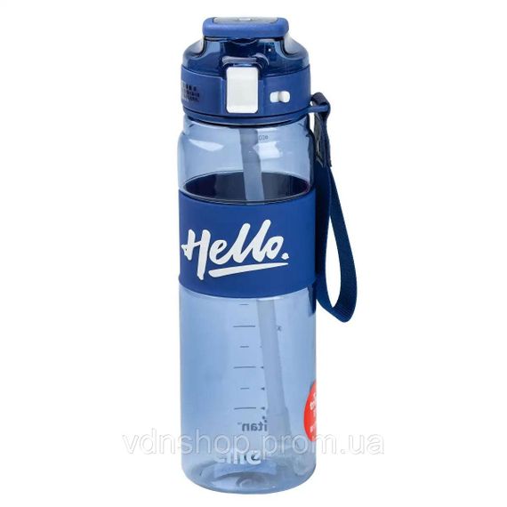 Пляшка для води 860 мл тритан з ремінцем і ручкою Синя HP17303BL