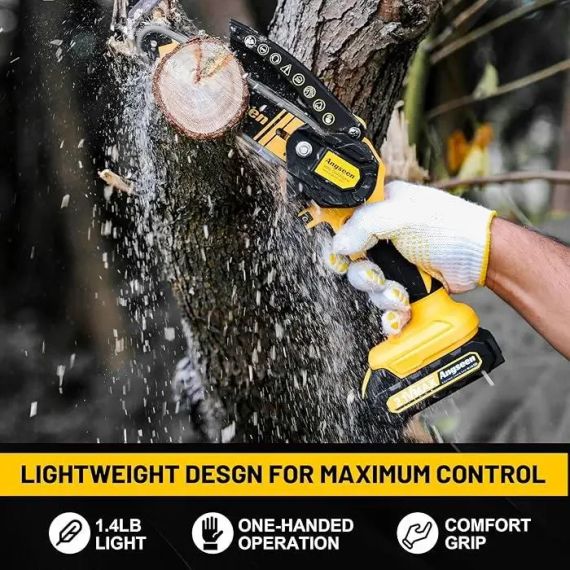 Акумуляторна мініпила Angseen 700 Вт, 6 дюймів, електрична ланцюгова пила з батарейним живленням | Зображення 5