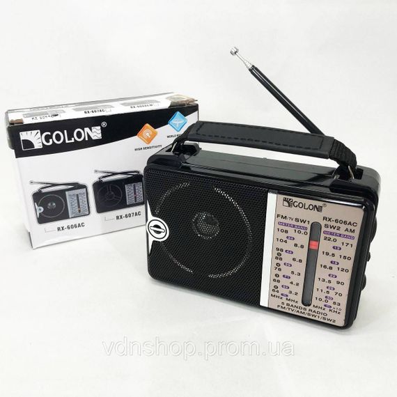 Всеволновой радио приемник Golon RX-606, Радиоприемник с хорошим приемом сигнала, Плеер мп3 с радио фм JD-87 | Зображення 3