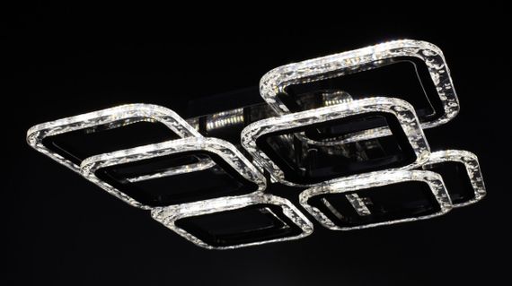 Люстра світлодіодна стельова LED світильник для квартири на стелю лед з пультом 26090 Чорний 11х46х46 см. | Зображення 3