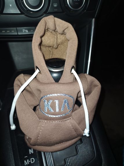 Чохол кофта Худі аксесуар на КПП  Car Hoodie кіа KIA коричневий подарунок автомобілісту 10070