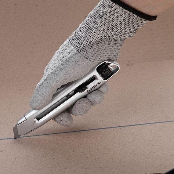 Ніж металевий посилений лезо 18 мм, з гвинтовою фіксацією леза. INTERTOOL HT-05121 | Зображення 7