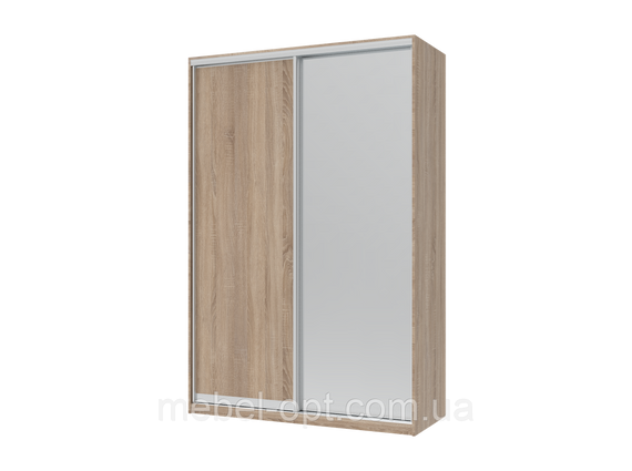 Шафа купе Сіті Лайт Doros Дуб Сонома 1 ДСП / 1 Дзеркало 150х60х225 (44900009)