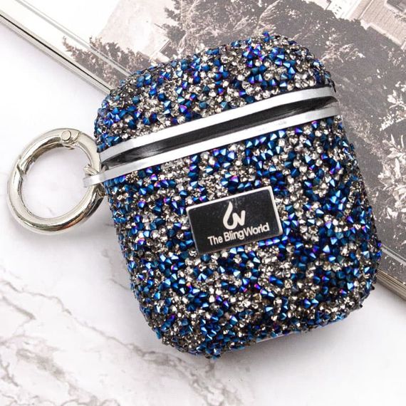 TPU чехол Bling World Rock Diamond для наушников AirPods 1/2 Синий | Зображення 5