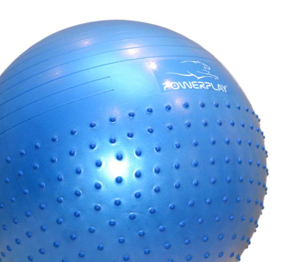 М'яч для фітнесу (фітбол) напівмасажний Паверплей 4003 Ø65 cm Gymball  Синій + помпа | Зображення 5