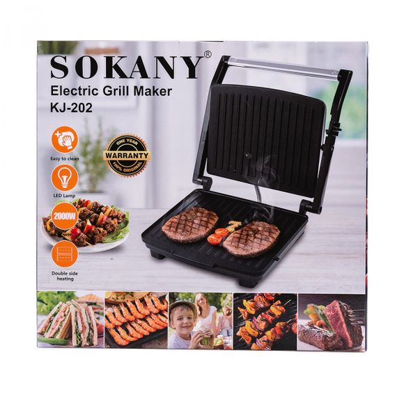 Гриль контактный Sokany KJ202SS 2000 Вт | Зображення 9