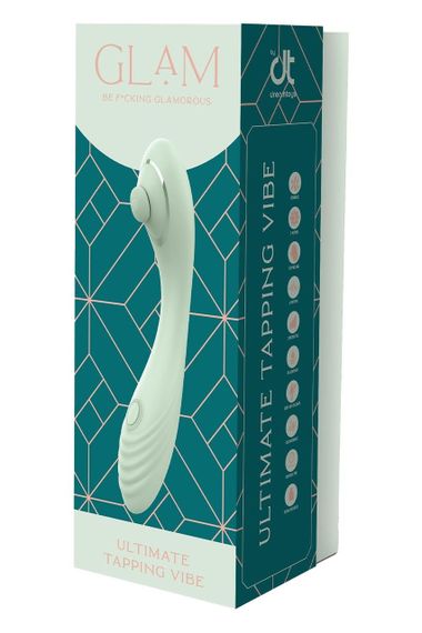 Подвійний гламурний гнучкий вібратор Dream Toys Glam Ultimate Tapping Vibe зелений Sex Aura | Зображення 4