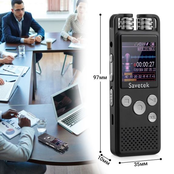 Профессиональный цифровой диктофон Savetek GS-R07, 8 Гб памяти, стерео, SD до 64 Гб | Зображення 4