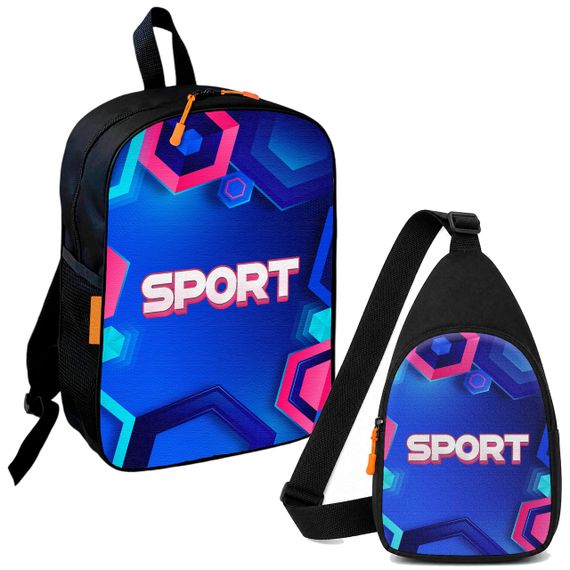 Набор Sport 2 в 1: детский рюкзак + сумка-слинг, для мальчика и девочки 7–9 лет (6101)