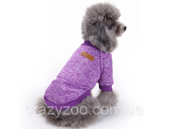Кофта для собак и котов EcoToys Purple S рябая фиолетовая A: 25 см B: 34 см C: 20 см 7093 | Зображення 5