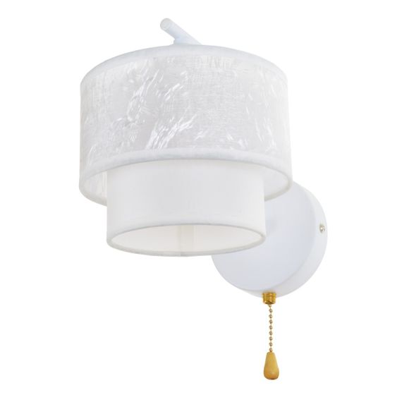 Бра настенное накладное с абажуром минимализм BKL-499W/1 E14 CH+WT