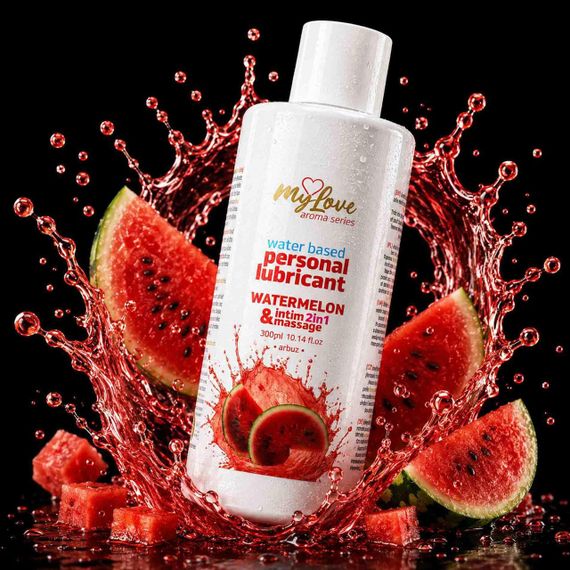2в1 лубрикант та масажний гель - MyLove Aroma Series Intim&Massage Watermelon, 300 мл Sex Aura | Зображення 1