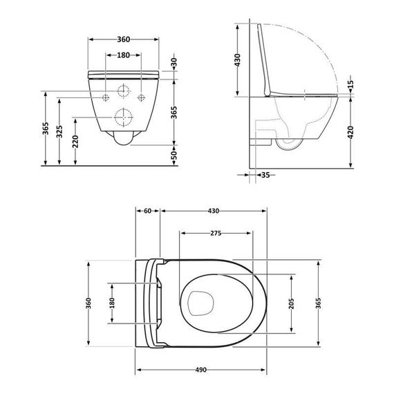 Унітаз підвісний Qtap Robin New безобідковий із сидінням Soft-close QT13332381ASW | Зображення 1