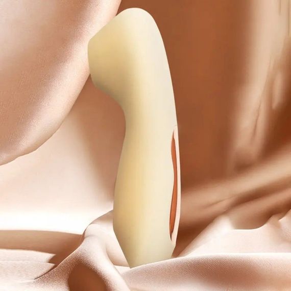 Вакуумний стимулятор клітора секс-іграшка Sweet Em Velvet Lure — силіконовий, жовтий, 14 режимів, IPX6 | Зображення 7