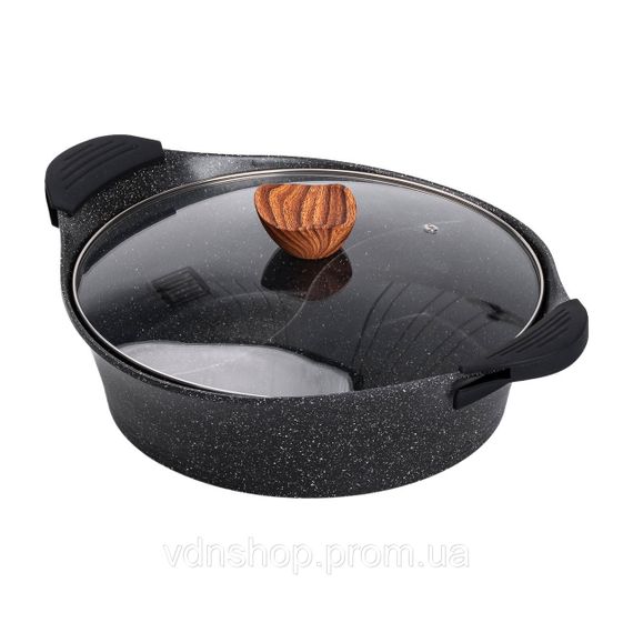 Алюмінієва каструля Ø 30 см 2-ступінчасте мармурове антипригарне покриття Чорний MGC HP-4-413B | Зображення 3