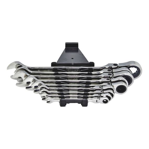 Набір ключів гайкових комбінованих з тріскачкою і шарніром, 9 шт., ZEBRA