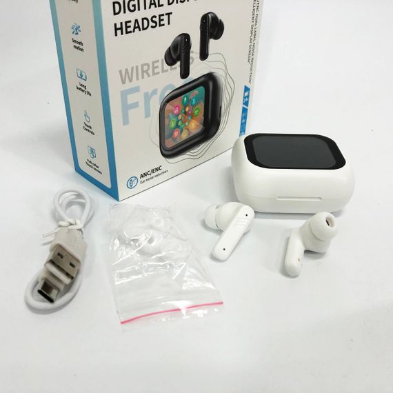 Наушники беспроводные LX-10 TWS Earbuds с LED дисплеем, Блютуз гарнитуры, Вакуумные наушники. Цвет: белый | Зображення 4
