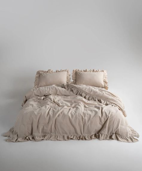 Постільна білизна Limasso Stonewashed Exclusive Ranforce 160 х 220 см семейный Oxford Tan