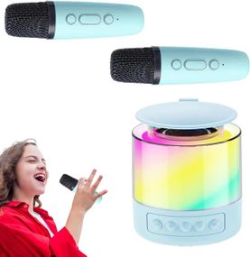 Портативная колонка K19 • Караоке-система с 2 беспроводными микрофонами, RGB-подсветкой и Bluetooth 5.3