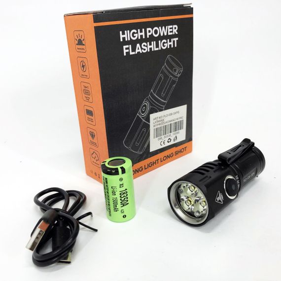 Алюминиевый фонарь 18650, Фонарик police оригинал, Фонарь для дома с зарядкой от розетки GW-35