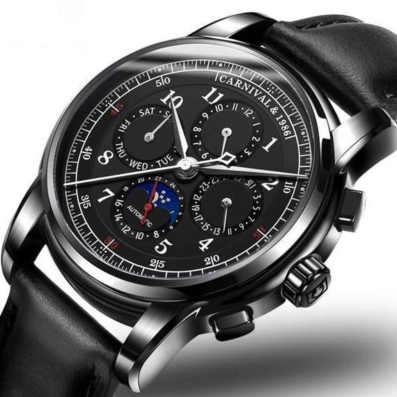 Часы мужские Carnival Sky Moon в фирм. кожаной коробочке