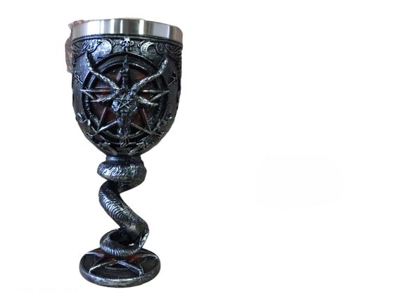 Бокал з пентаграмою 200 мл — винний келих у містичному стилі, епоксидна смола + нержавіюча сталь | Зображення 1