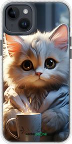 Чохол на iPhone 14 Plus Білий кіт "5646pm-2645-2448"