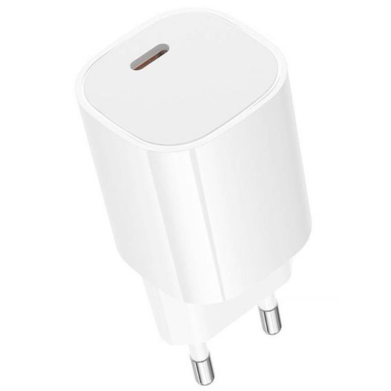 СЗУ Borofone BA103A Pudding PD20W (1USB-C) + кабель Type-C to Lightning White | Зображення 2