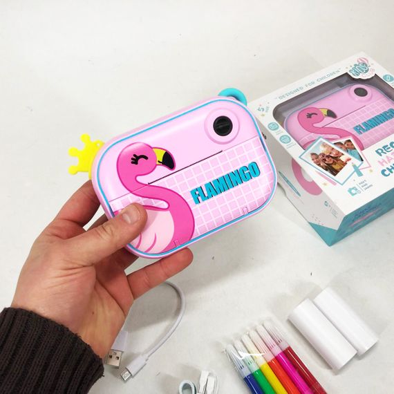 Дитячий фотоапарат миттєвого друку YT008 PINK FLAMINGO з підтримкою microSD | Зображення 1