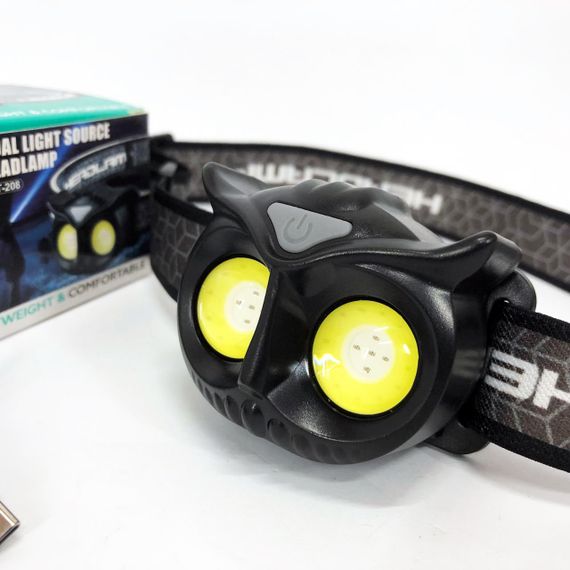 Ліхтар налобний WT208 2COB, білий, червоний, Налібний ліхтарик з usb зарядкою, Водонепроникний ліхтарик | Зображення 1