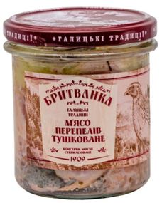 Консерва м'ясна М'ясо перепелів тушковане Бритванка 310 г