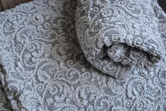 Чохли на стільці з спідницею (жаккард) Світло-сірі | Зображення 2