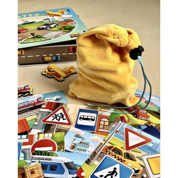 Настольная развивающая игра "Лото: транспорт" Ubumblebees (ПСФ082) PSF082, 52 фигурные фишки | Зображення 1