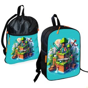 Шкільний рюкзак дитячий Minecraft + Сумка для взуття спортивної форми рюкзак-мішок для хлопчика (01730)