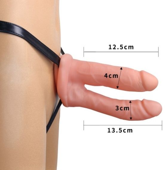 Порожнистий страпон - Unisex Hollow Double Penetration 6" Sex Aura | Зображення 4